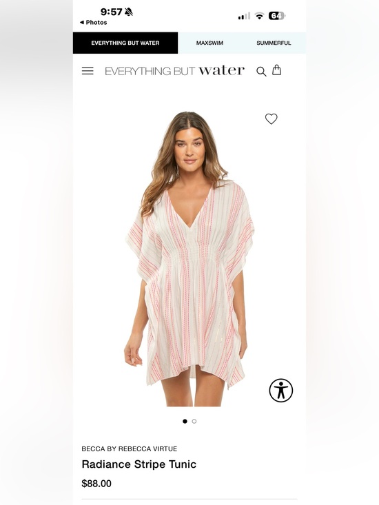 BECCA Other - BECCA Radiance Stripe Tunic in White and Pink